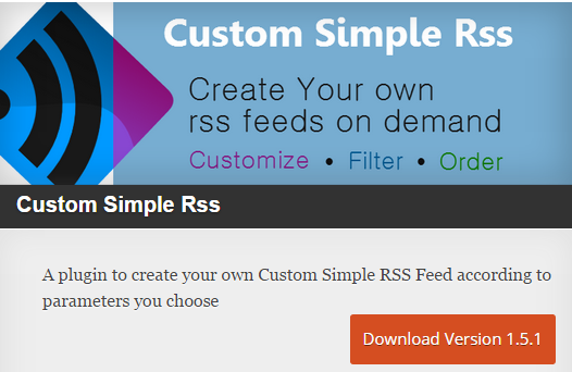 Custom Simple RSS – WordPress Plugin by Danikoo